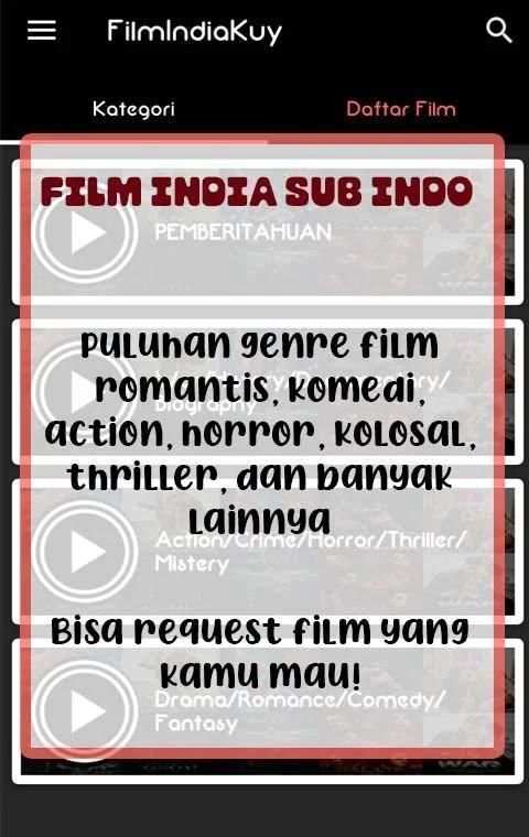 Nonton Film India Sub Indo - Gratis screenshot 1