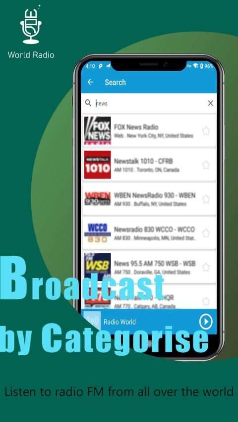 World Radio - Global News Broadcast, FM स्क्रीनशॉट 2