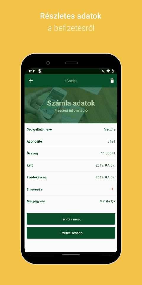 iCsekk mobil fizetés screenshot 4