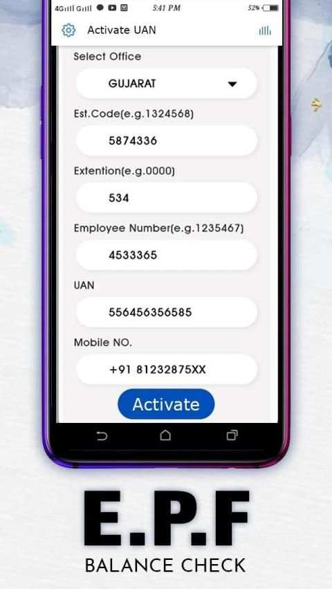 EPF Balance Check, PF PassBook UAN App screenshot 1
