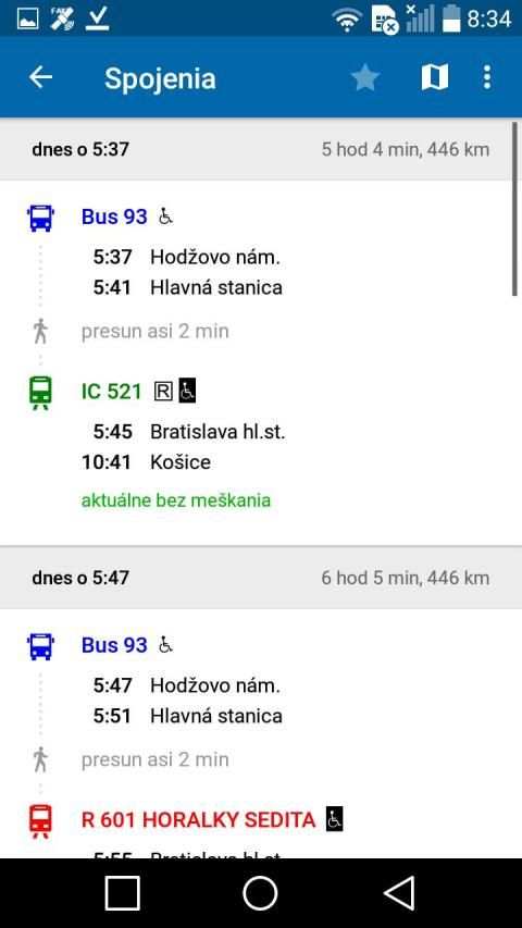 Cestovné poriadky CP screenshot 5