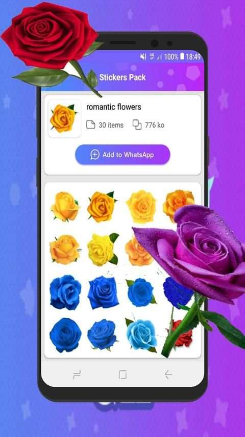 Love Roses Stickers For WhatsApp - Kiss GIF screenshot 4