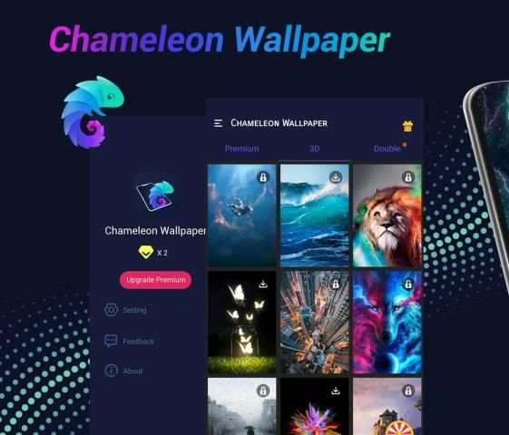 Chameleon Wallpaper： 3D Wallpaper Background स्क्रीनशॉट 1