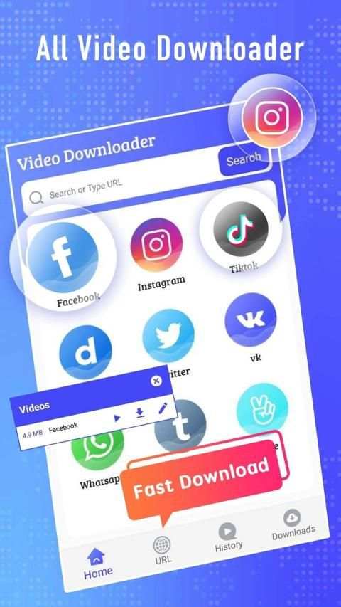 Video Downloader - Get Videos from FB, IG, Tiktok स्क्रीनशॉट 4