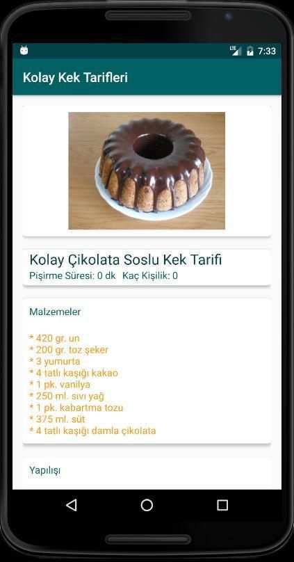 İnternetsiz Kek Tarifleri स्क्रीनशॉट 1
