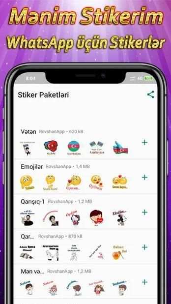 Menim Stikerim - Azerbaijan Stickers for WhatsApp screenshot 1