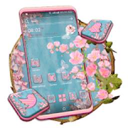 Pink Spring Flowers Launcher Theme