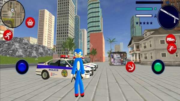 Speed Sonc Stickman Rope Hero Adventure Crime City स्क्रीनशॉट 5