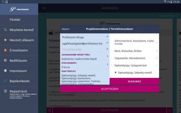 Profession - állások azonnal screenshot 1