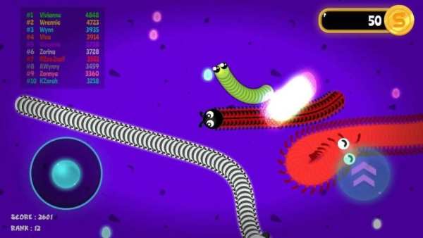Jungle Snake IO - Worms Zone स्क्रीनशॉट 2