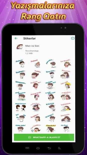Menim Stikerim - Azerbaijan Stickers for WhatsApp screenshot 8