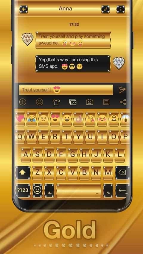 Gold Emoji Keyboard Theme screenshot 8