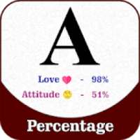 Name Percentage Count : Love, Attitude Percentage on 9Apps