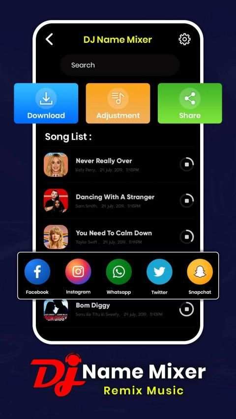 Mix Name To Song - DJ Name Music Player screenshot 1