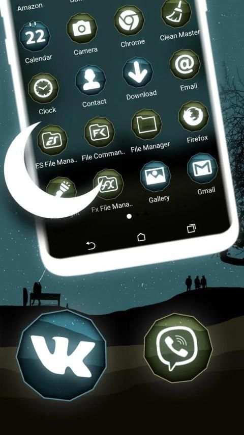 Moon Night Launcher Theme स्क्रीनशॉट 4