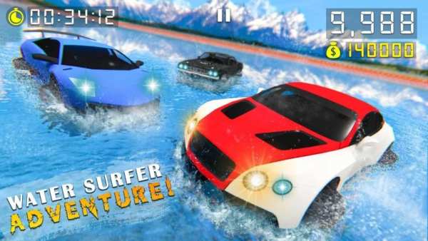 Water Car Racing Stunts 2020 स्क्रीनशॉट 1