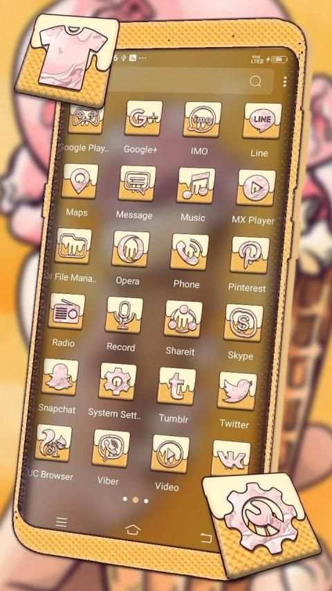 Ice Cream Cone Launcher Theme screenshot 3