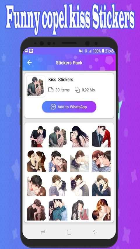Kiss GIF Stickers For WhatsApp 2020 WAStickerApps screenshot 2