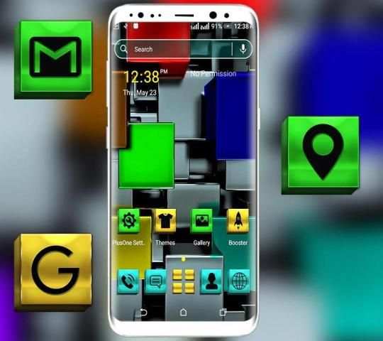 Colorful Metal Cube Launcher Theme स्क्रीनशॉट 4