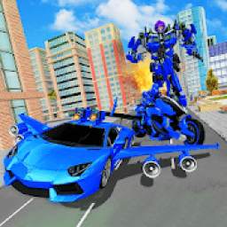 Transformers Fight Robot Car and Bike City Battle