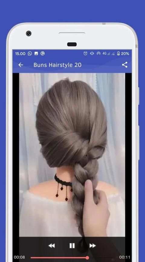 Buns Hairstyle - Video Step By Step Offline screenshot 1
