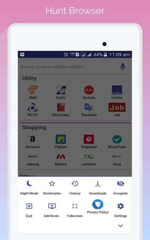 Hunt Browser - 5G Browser स्क्रीनशॉट 5