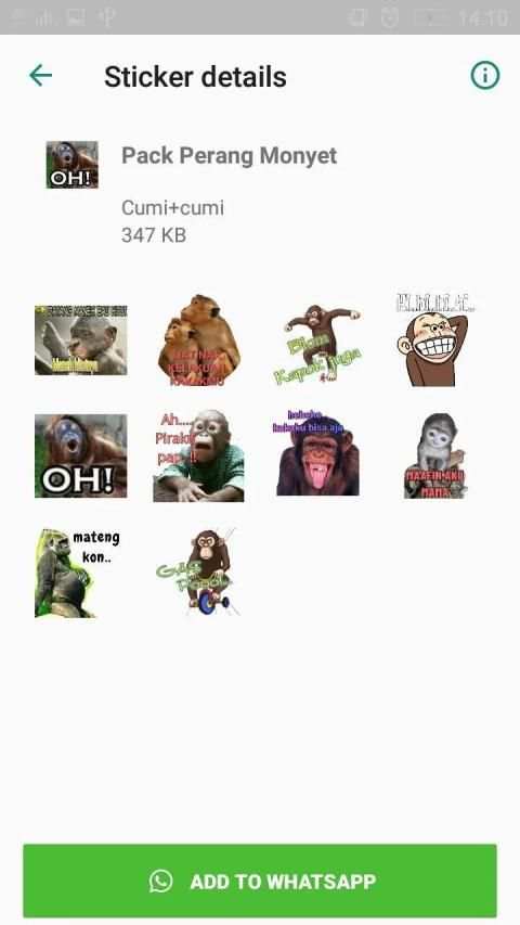 Perang Gambar Monyet - WAStickersApp screenshot 1