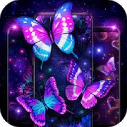 Shiny Neon Butterfly Live Wallpapers