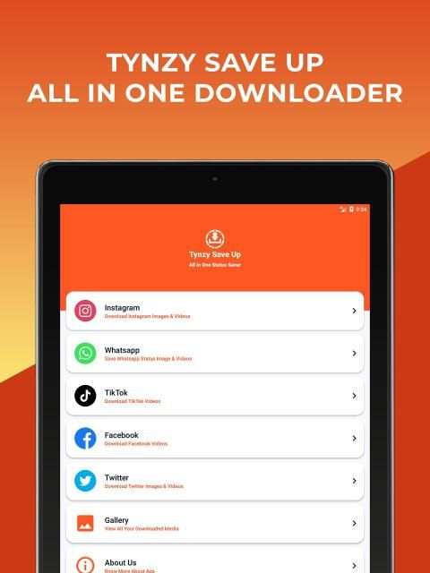 Tynzy Save Up - All in One Status Saver Downloader स्क्रीनशॉट 1