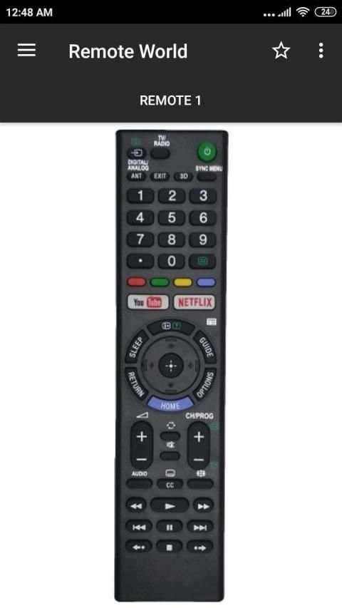 Sony TV Remote Control स्क्रीनशॉट 1