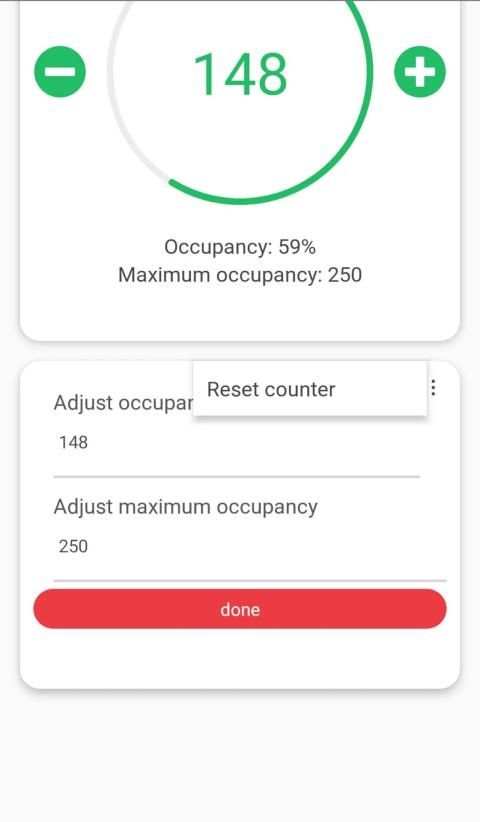 Occupancy tracker screenshot 1