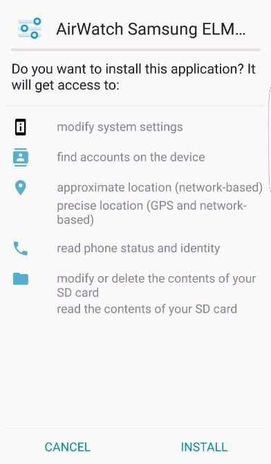 AirWatch Samsung ELM Service screenshot 3
