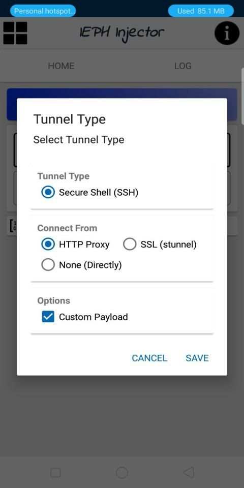 IEPH Injector - (SSH/Proxy/VPN) स्क्रीनशॉट 3