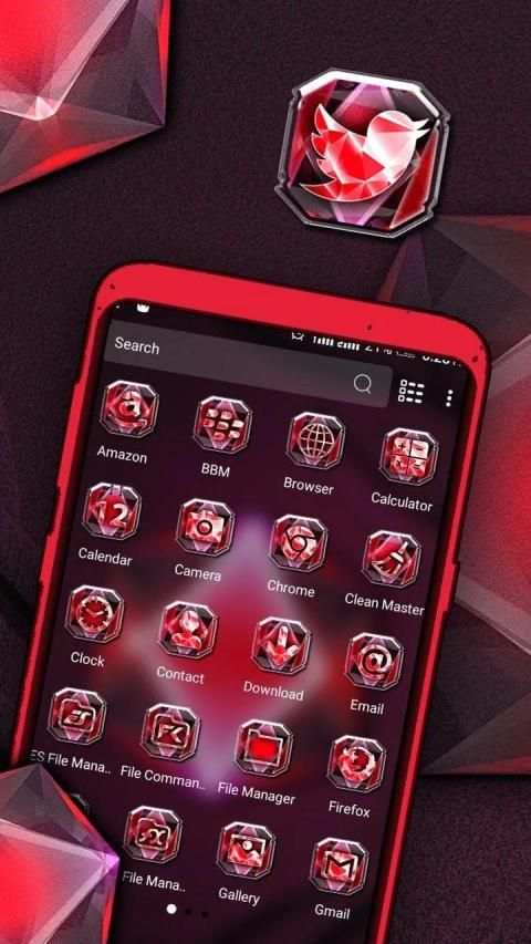 Red Diamond Launcher Theme screenshot 4