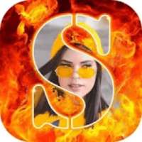Fire Text Photo Frame - Stylish Fire Text Maker