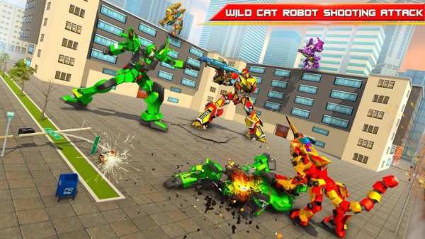 Wild Cheetah Transforming Robot Car Robot Games स्क्रीनशॉट 1