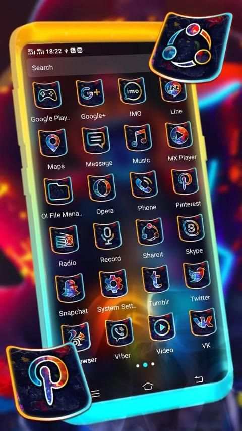 Neon Mask Man Launcher Theme screenshot 3