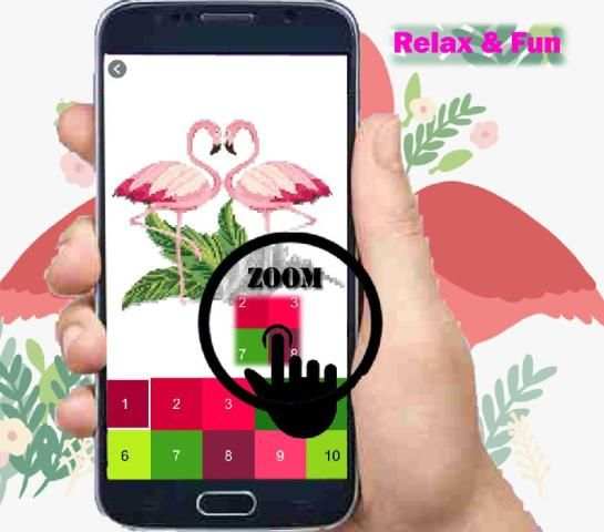 Flamingo Bird Color By Number-Animal Pixel Art screenshot 1