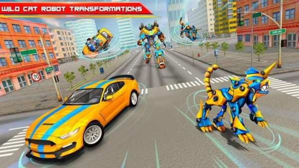 Wild Cheetah Transforming Robot Car Robot Games स्क्रीनशॉट 2