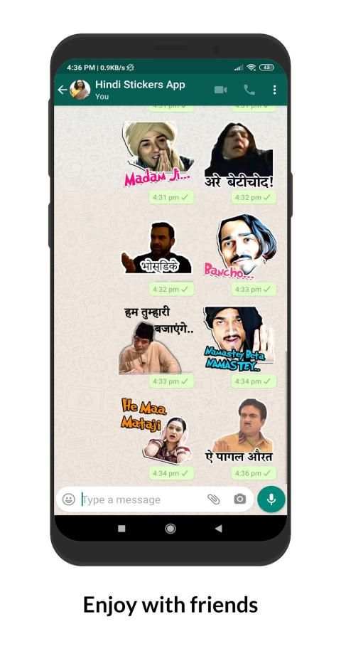 Hindi Stickers for WhatsApp: Text chat stickers screenshot 3