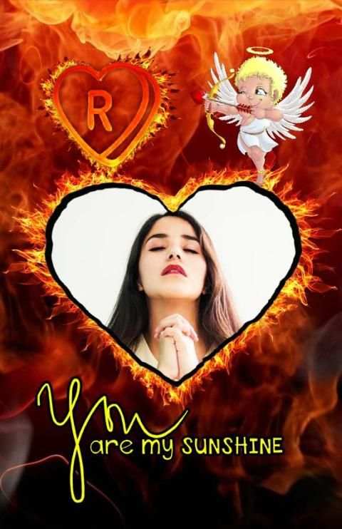 Fire Text Photo Frame - Fire Text Photo Editor screenshot 1