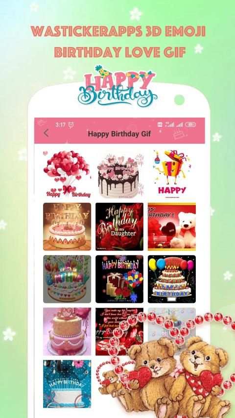 WAStickerApps 3D Emoji Birthday Love GIF screenshot 2