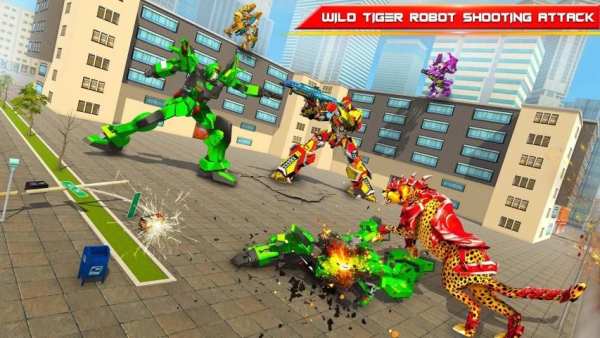 Wild Cheetah Transforming Robot Car Robot Games स्क्रीनशॉट 4