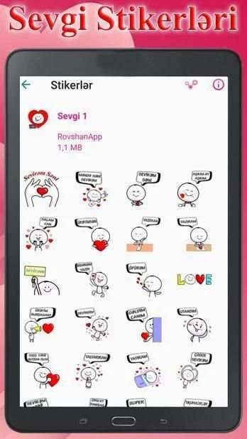 Sevgi Stikerləri - Azəricə WhatsApp Stikerləri screenshot 2