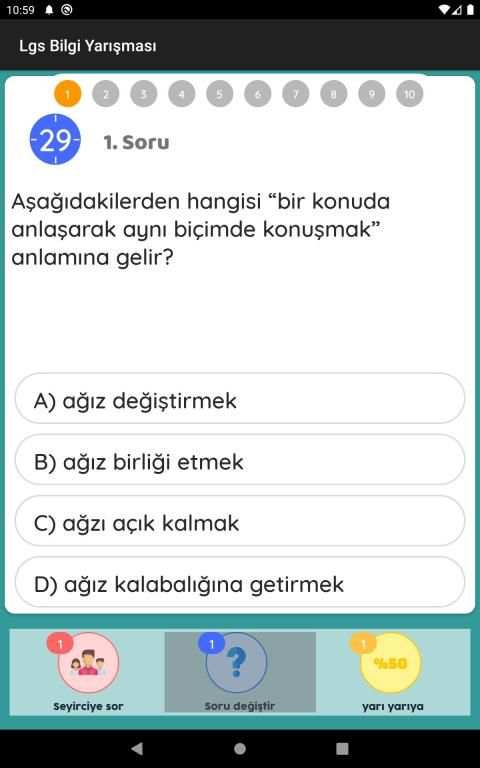 Lgs Tüm Dersler Bilgi Yarışması 8. Sınıf testleri screenshot 2