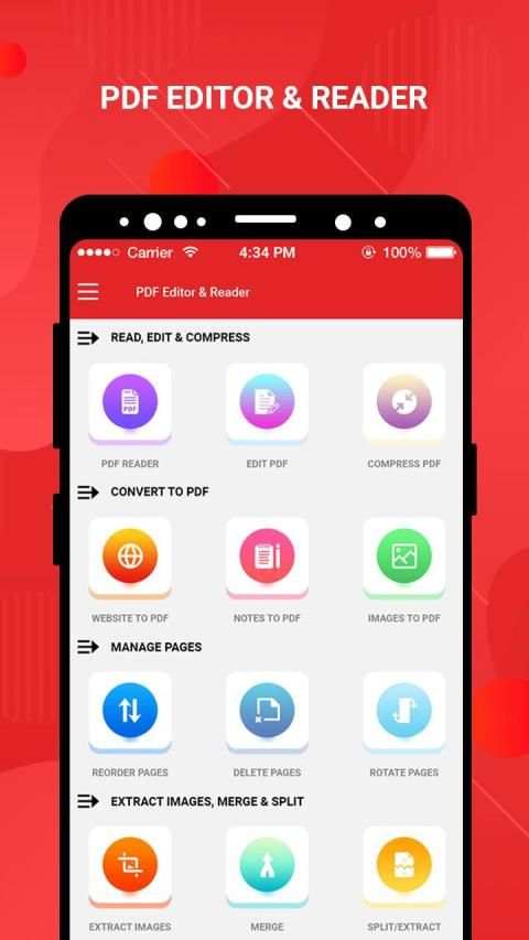PDF reader - PDF viewer,Merge,Edit,Image to PDF स्क्रीनशॉट 5