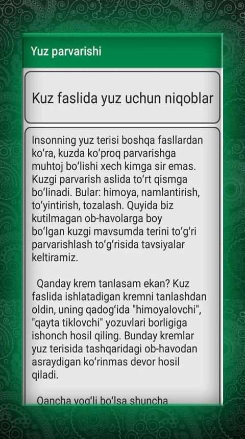 Yuz parvarishi screenshot 3