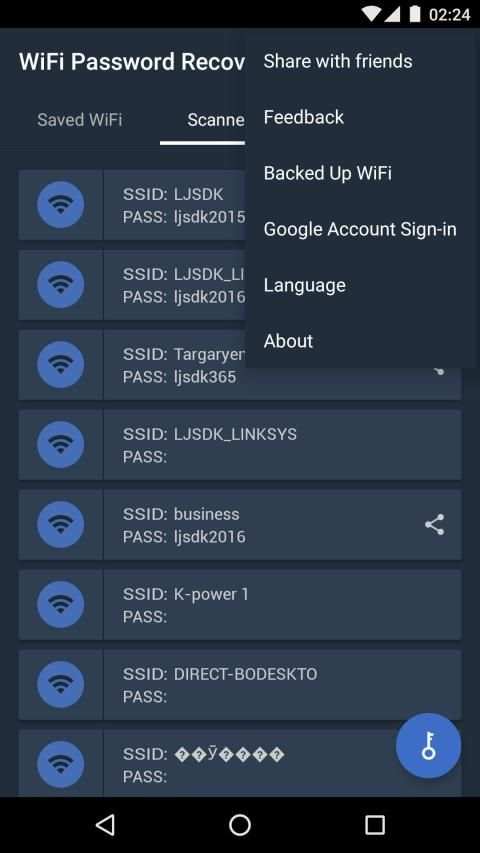 WiFi Password Recovery स्क्रीनशॉट 1