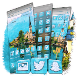 ikon City River Painting Launcher Theme