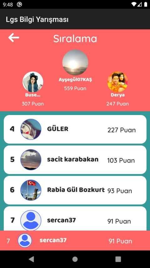 Lgs Tüm Dersler Bilgi Yarışması 8. Sınıf testleri screenshot 19
